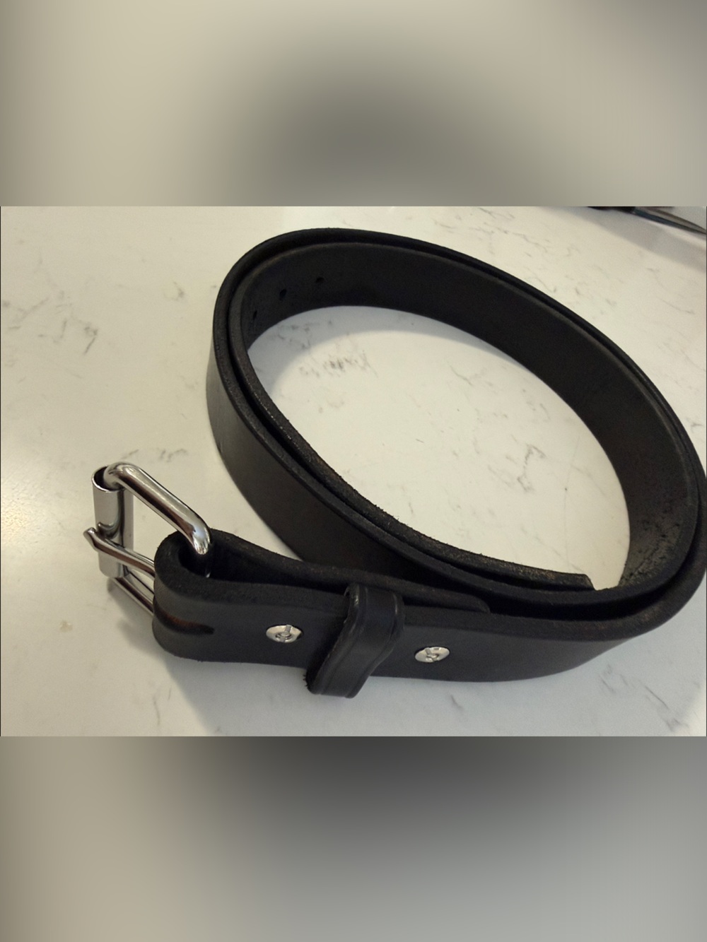 100 Year Belt - The Gunner - Men's Black Leather Belt with Silver Buckle